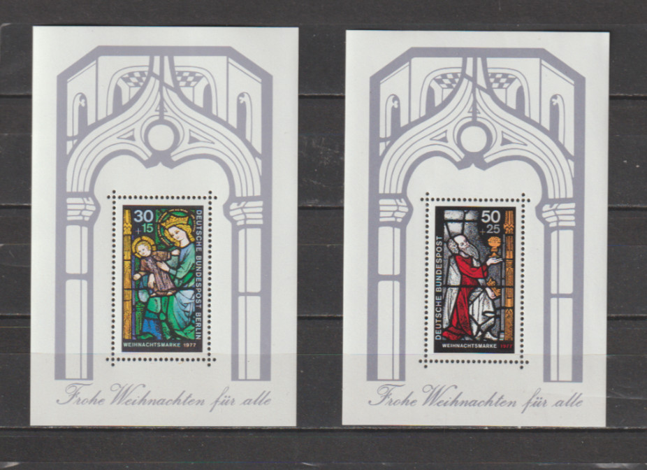 Germany 1977 x 2 Christmas M/Sheets MNH Per  Scan