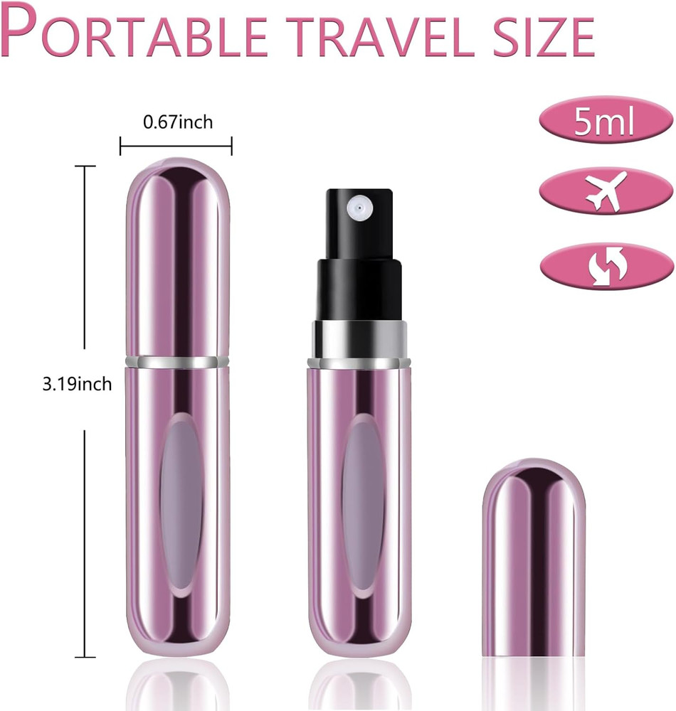 4 Pcs Mini Refillable Perfume Portable Atomizer Bottle, 5Ml Bottom-Fill Perfume