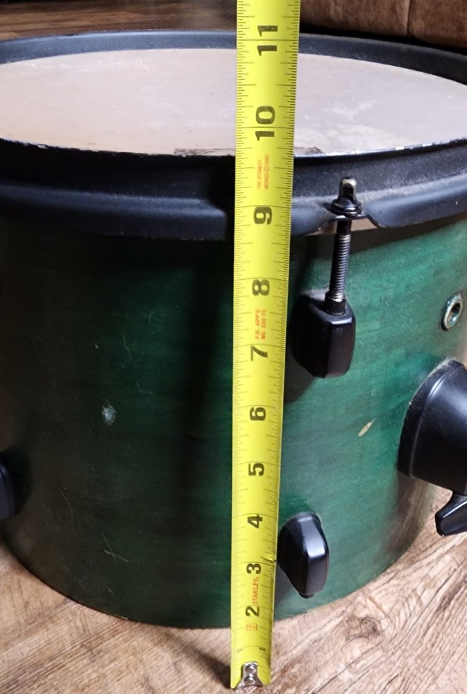 Percussion Tom Drum 12"x9.5" Green Wrap - Fair
