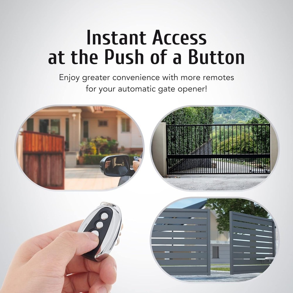 Remote Control for Sliding Gates - 100 Ft Range, Auto Close & Easy Programming