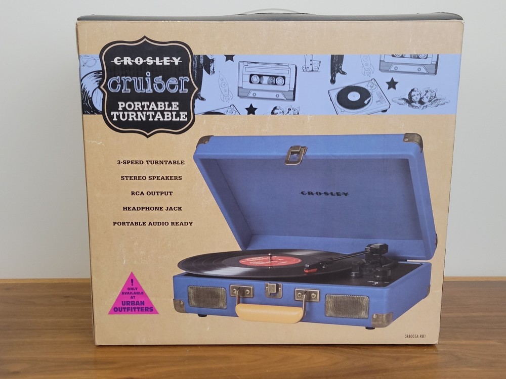 Crosley 3 Speed Record Player Model 1 Blue Tested
