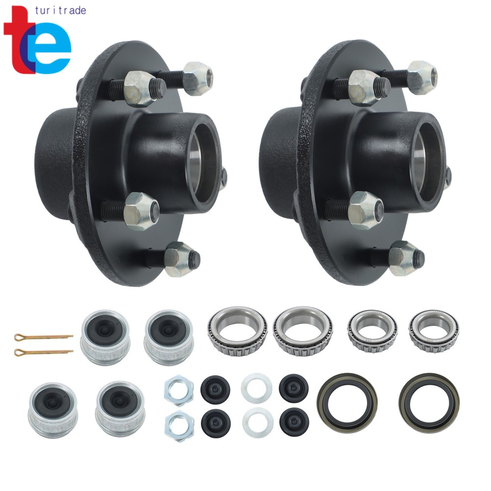 For 5x5'' Hub Kit for 3500 lbs Axle 2 Sets 5 on 5'' Trailer Hub Kit