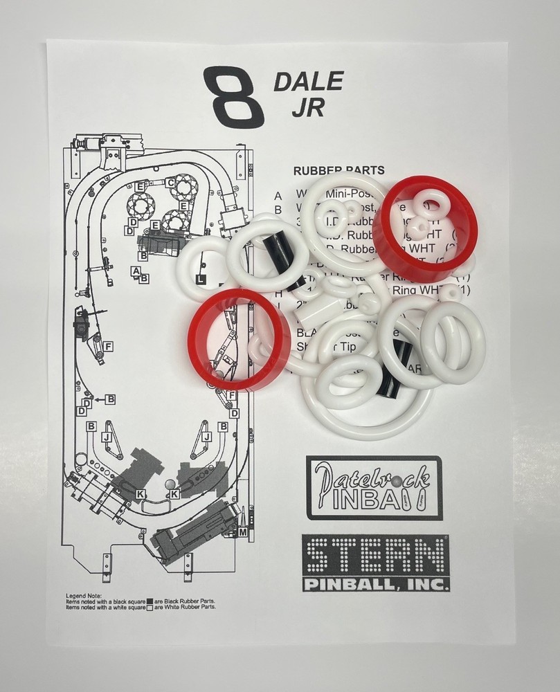 2007 Stern Dale Jr Pinball Machine Rubber Ring Kit