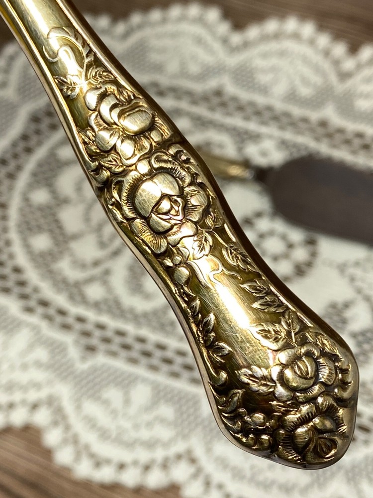 Treasure Masters stainless steel JAPAN cake knife server set rose pattern