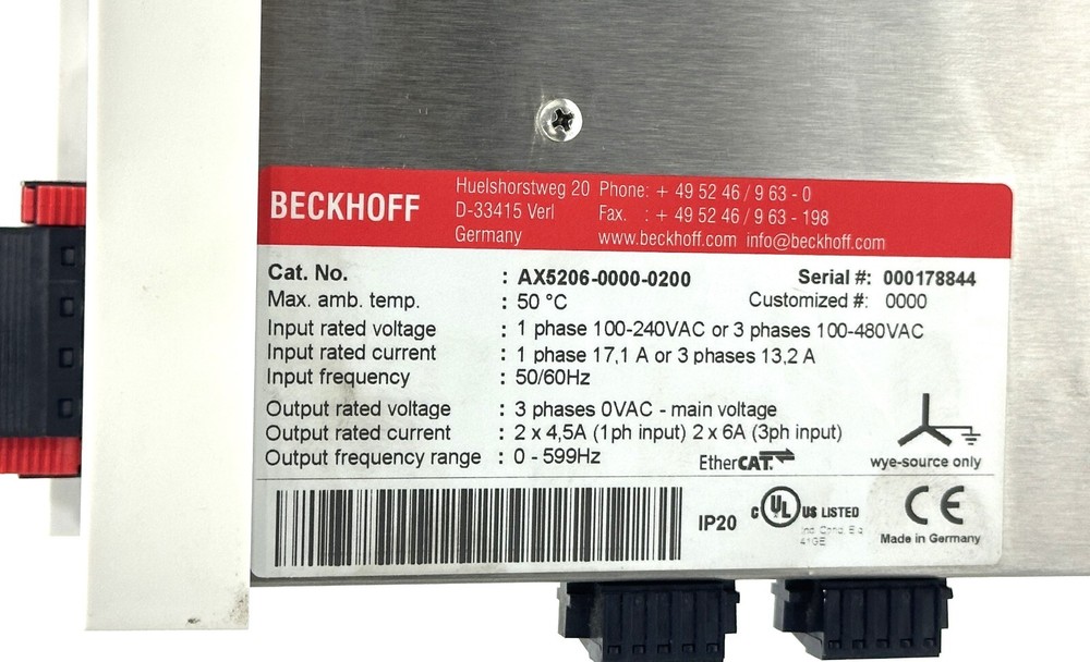 Beckhoff AX5206-0000-0200 Servo Drive