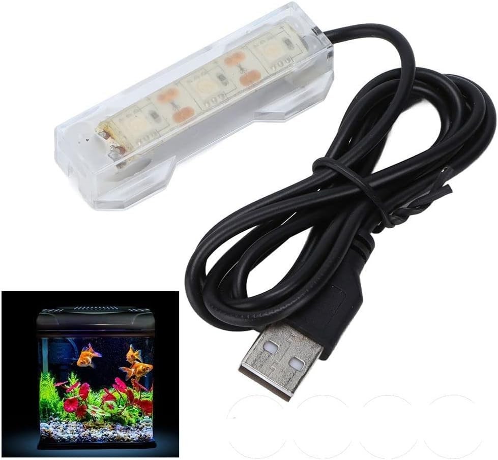 Small Aquarium Led Light, Multicolor Led Fish Tank Light for White Light
