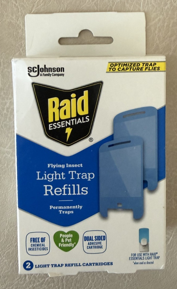 Raid Essentials Flying Insect Light Trap Refill, 2-Pack, New
