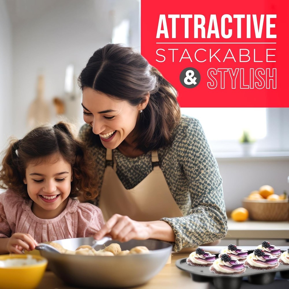 Gray Marble 10-Piece Bakeware Sets, Nonstick Carbon 10 Piece Set,