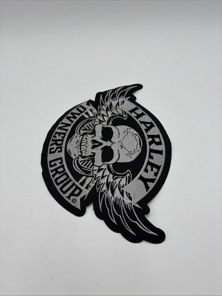 Harley Davidson Large Winged Skull Silver Patch Owners Group H.O.G.