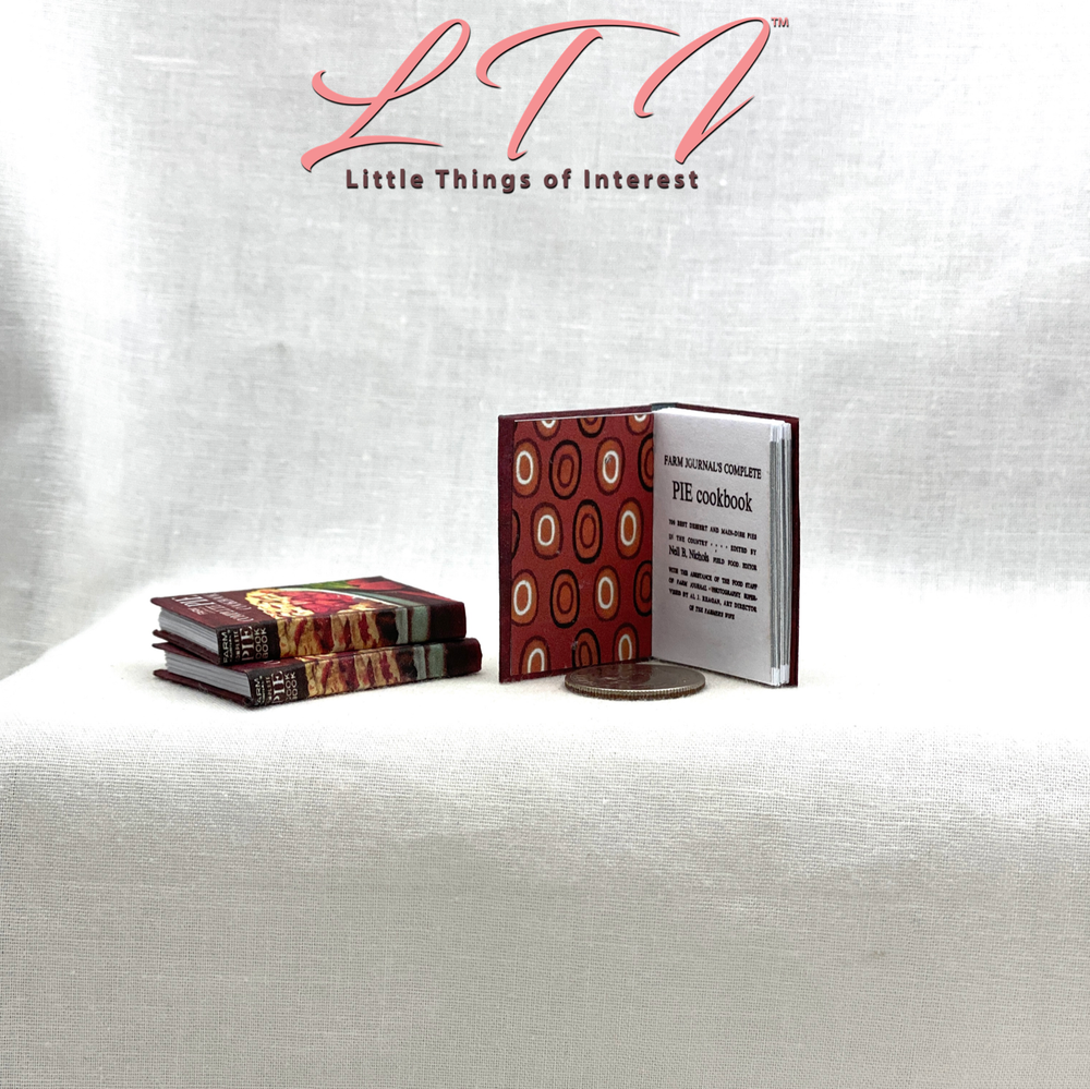 1:6 Scale COMPLETE PIE COOKBOOK Miniature Playscale Illustrated Readable Book
