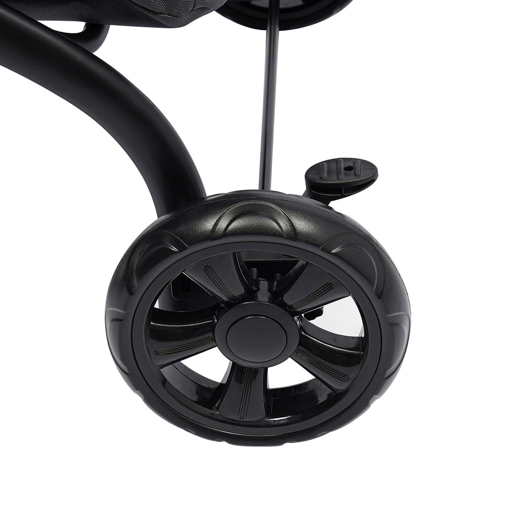 Double Layer Pet Foldable Cart Stroller Fits Cat & Dog w/ 4 Rollers For Outdoor