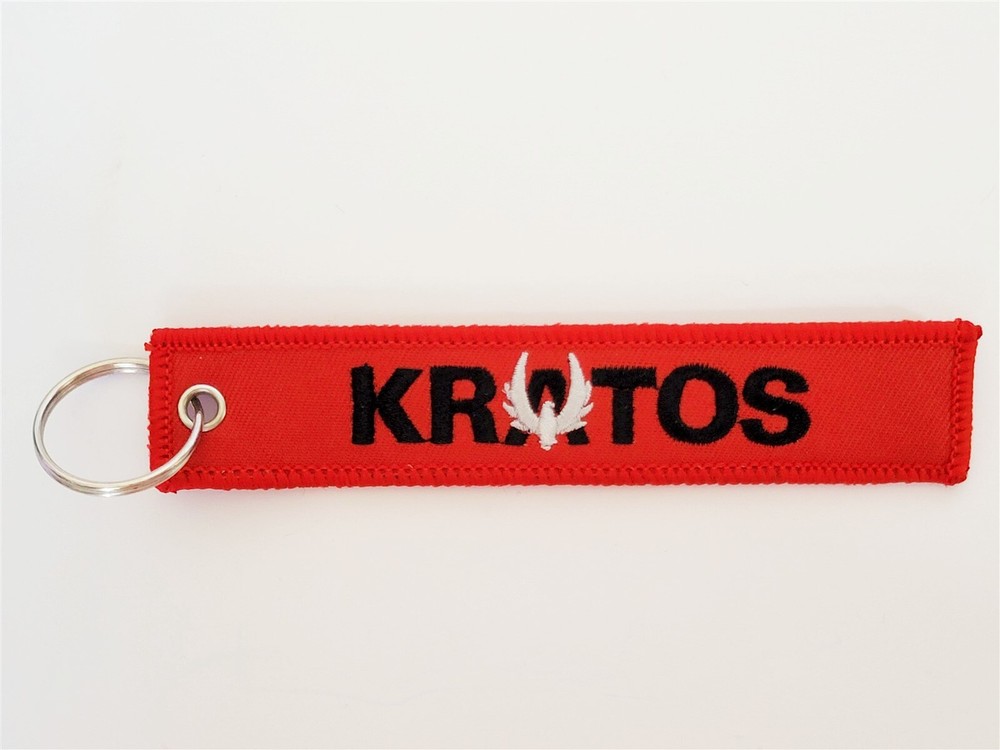 Kratos Defense & Security Solutions Red Flight Tag Keychain NEW