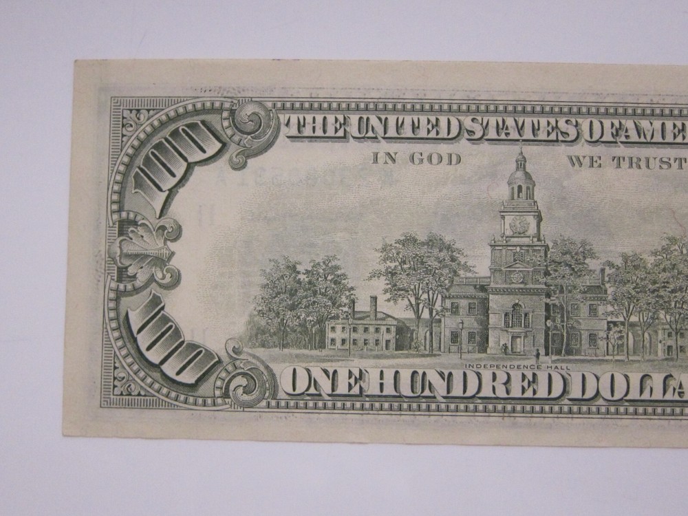 1985 $100 Double Impression Printing Error Uncirc K23080531A
