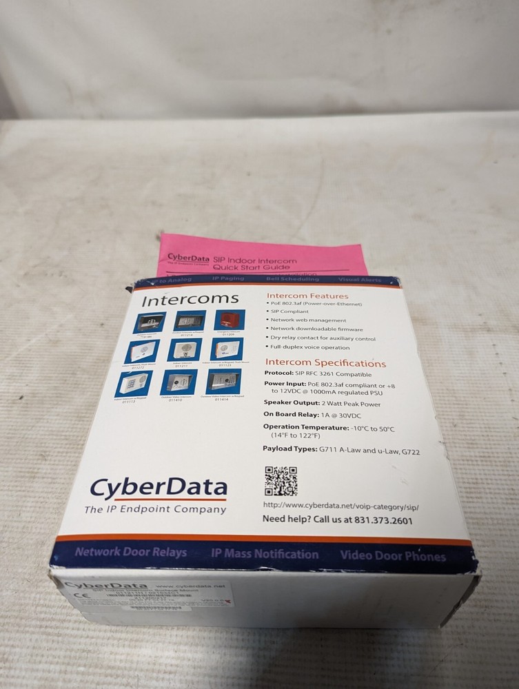 CyberData 011211H SIP Indoor Intercom Surface Mount