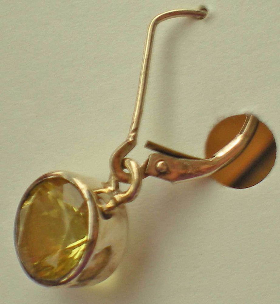 Lemon Quartz Earrings - Sterling Silver j331