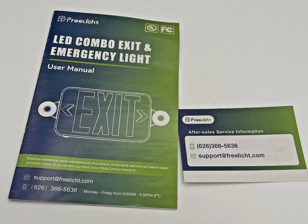 NIB 4 Pack Exit Sign with Emergency Lights 2 LED Adjustable Head