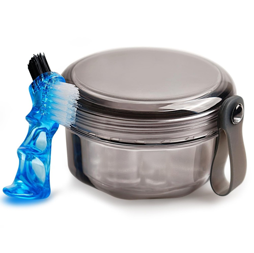 Leakproof Denture Case Denture Soaking Cup False Teeth Container, Dental Denture