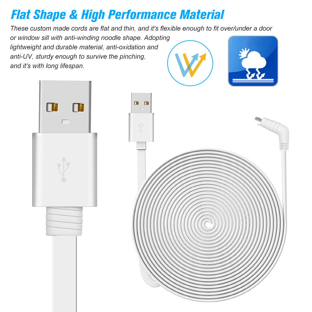 20ft Charging Power Cable Fit for Arlo Pro/ Arlo Pro 2/ Arlo GO Security Camera