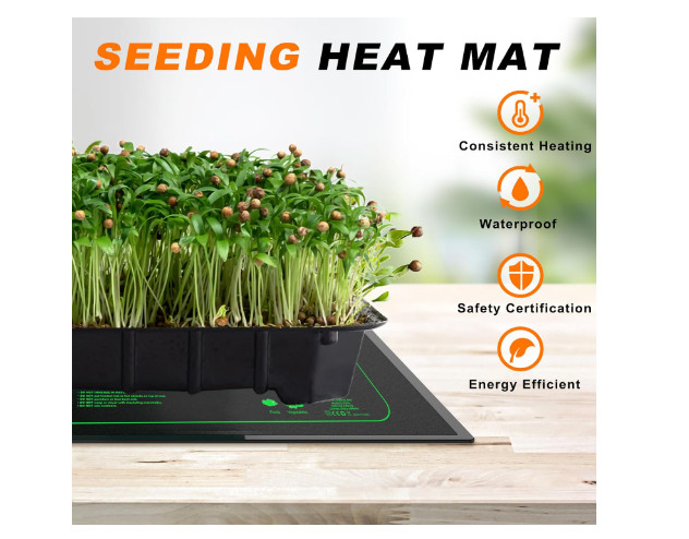 Seed Starter Heat Mat 10"x 20.75", Dark Green
