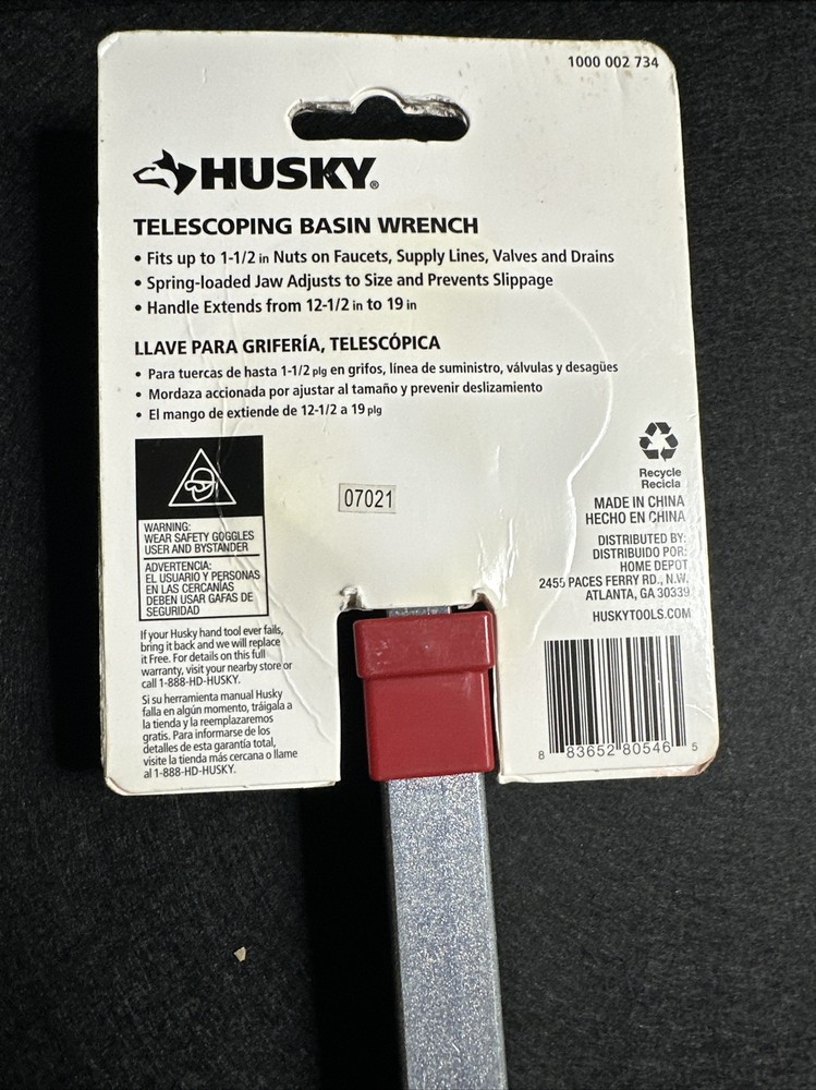 Husky 1-1/2 in. Quick-Release Telescoping Basin Wrench