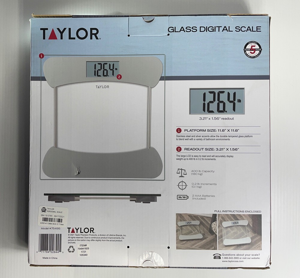 Taylor Glass Digital Scale 400lb capacity model 7549