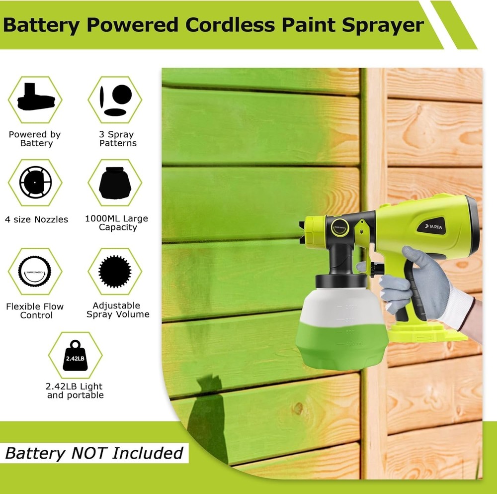 Powerful Cordless Paint Sprayer with Adjustable Nozzles, Perfect for Any Surface