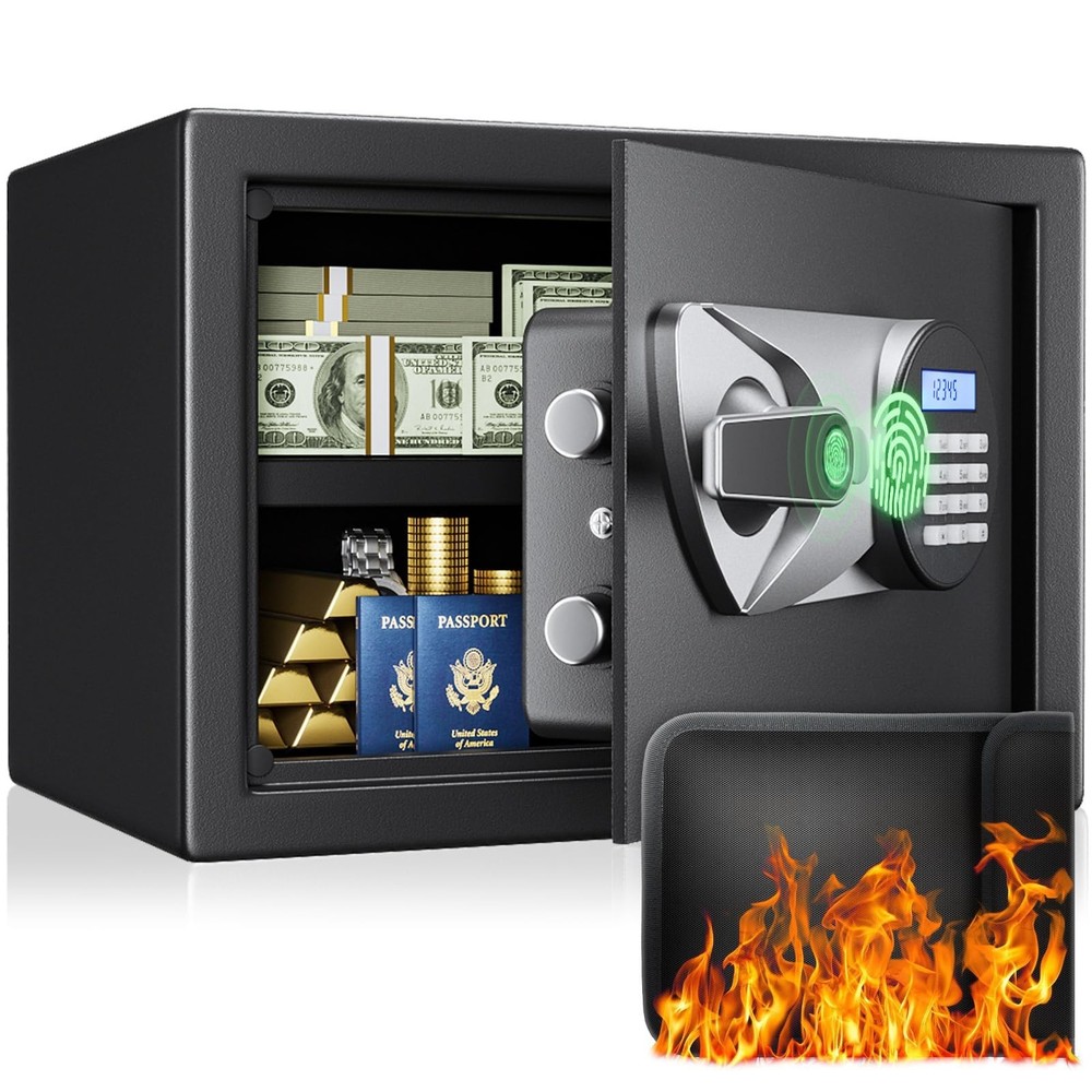 BlackSmith Home Biometric Safe 1.0 Cub - Fingerprint Recognition Box With Key...
