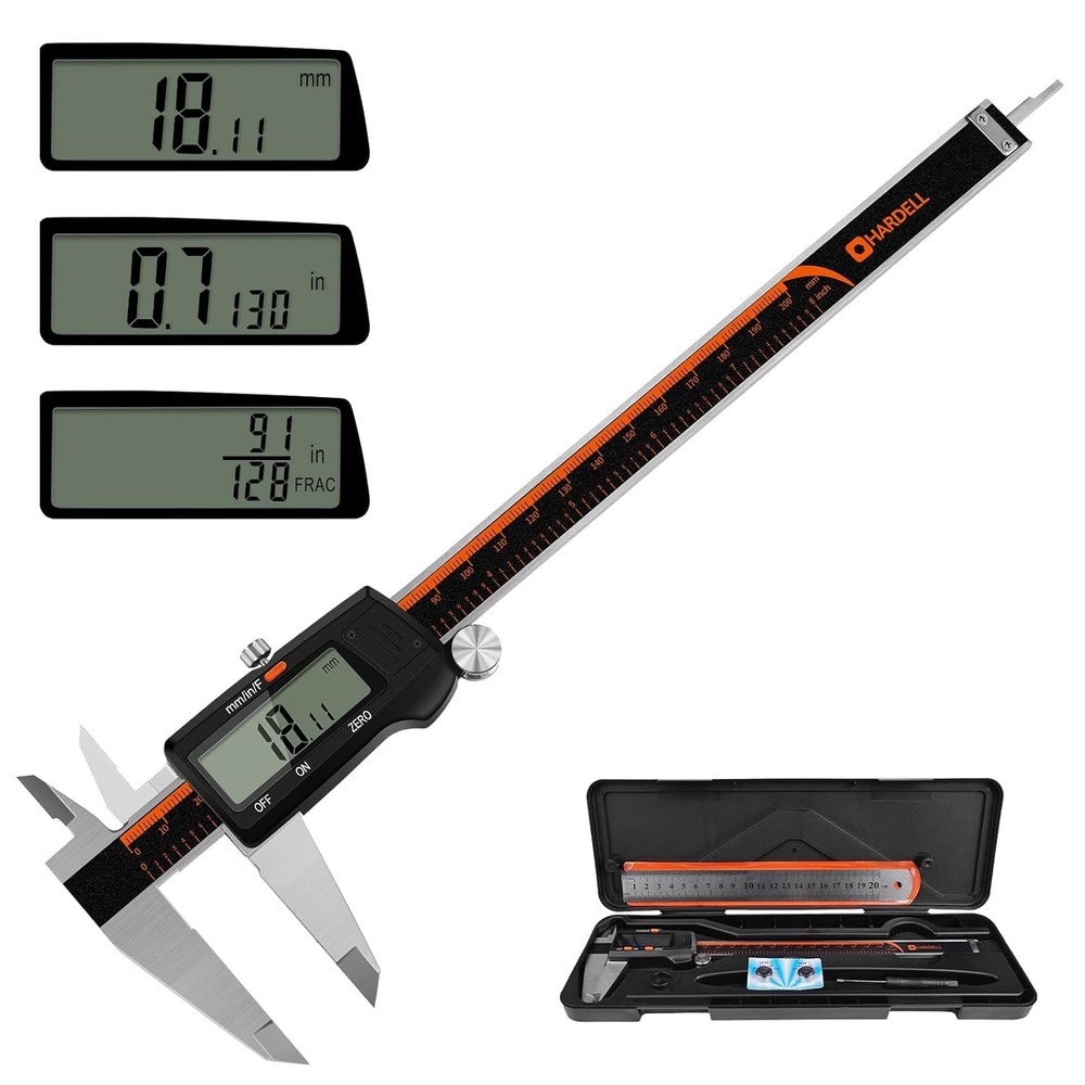 8” Electronic Digital Caliper Extra Large Display 0-8 Inches