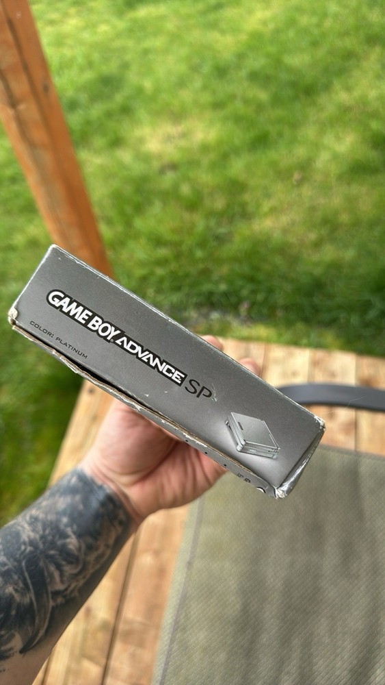 Nintendo Game Boy Advance SP Console Platinum Silver EMPTY BOX ONLY + INSERTS