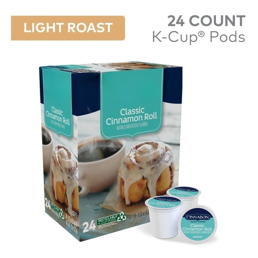 Classic Cinnamon Roll Flavored K-Cup Coffee Pods, Light Roast