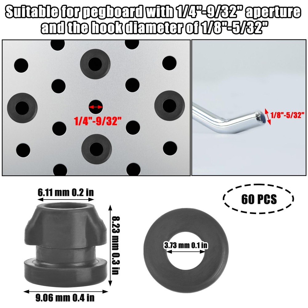 60 Pcs Pegboard Hook Locks for Stopping Hooks from Falling Off Pegboard Hooks