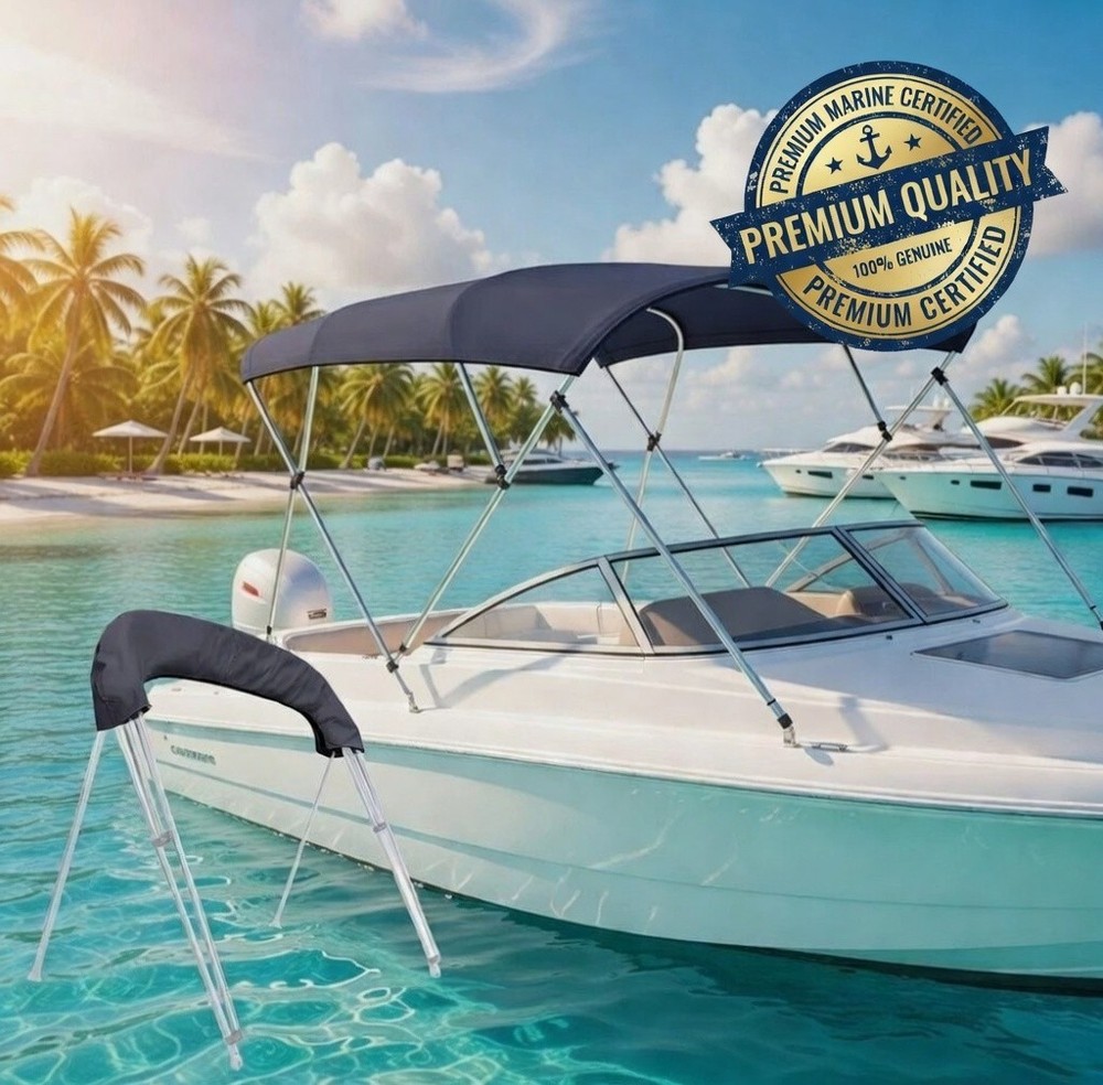 4 Bow 8 ft Pontoon Bimini Top Replacement Canvas Cover with Boot without frame🌊