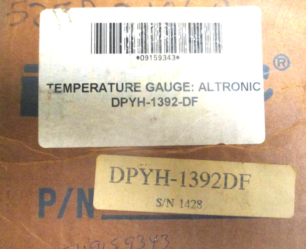 ALTRONICS , DPYH-1392DF , 2-POINT TEMPERATURE SWITH & GAUGE , SURPLUS