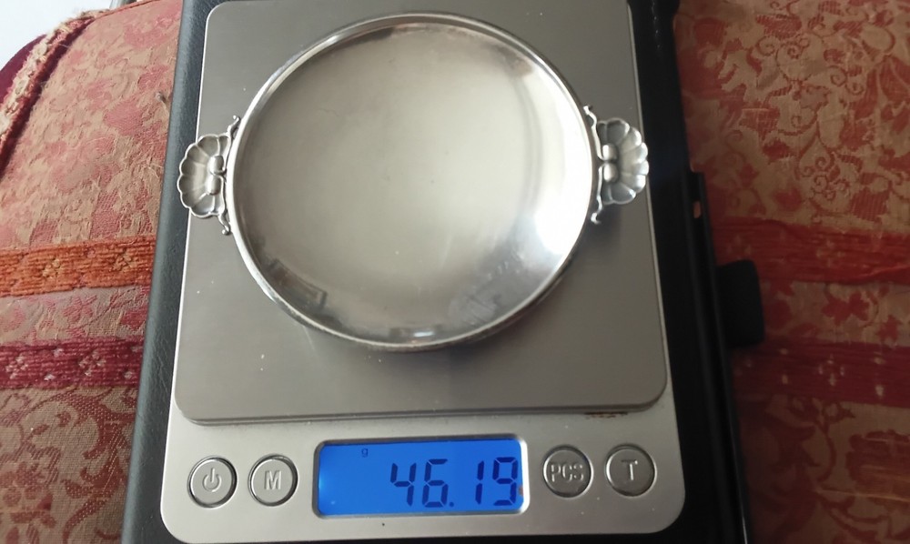 Georg Jensen Sterling Silver Small Caviar Dish cactus design 355B.