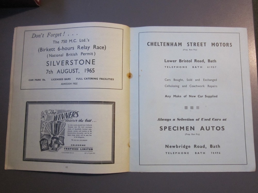 Castle Combe motor racing programmes