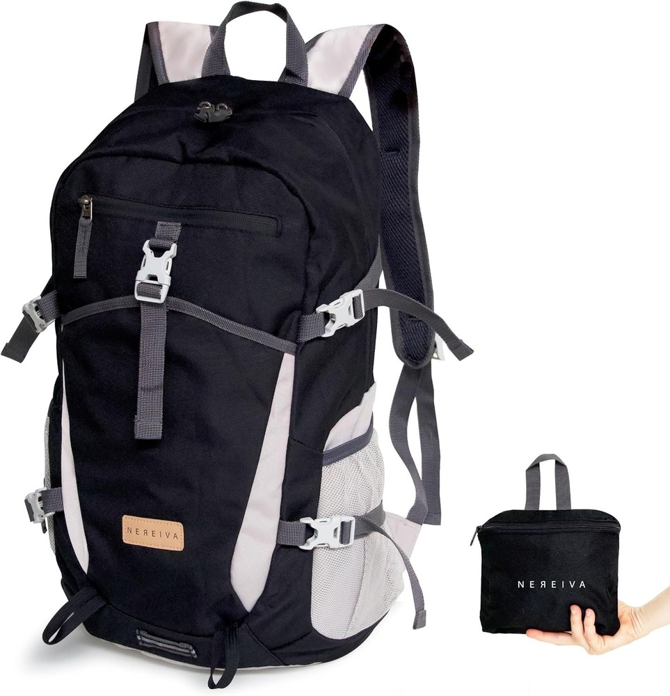 Foldable Backpack with Rain Cover - Multiple Pockets - Waterproof Lightweight...