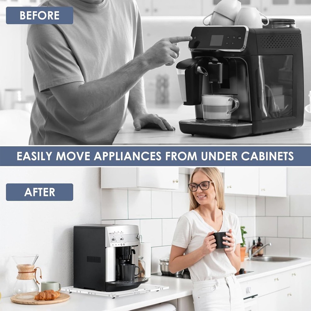 Sliding Tray For Coffee Maker Acrylic Coffee Maker Slider With Rubber Impart