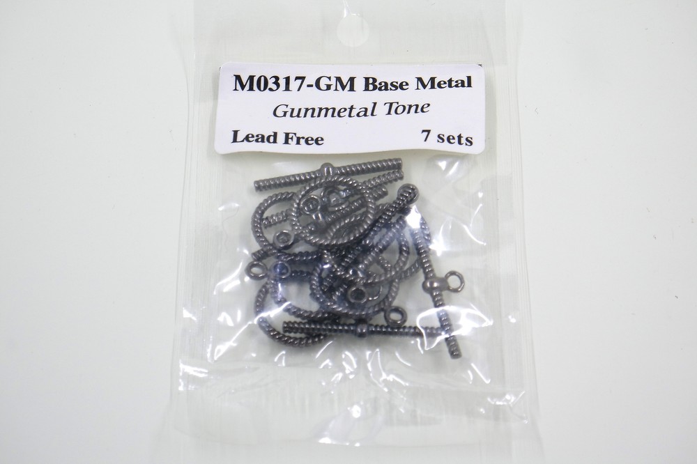 Rope Circle Toggle Clasp Gunmetal Tone