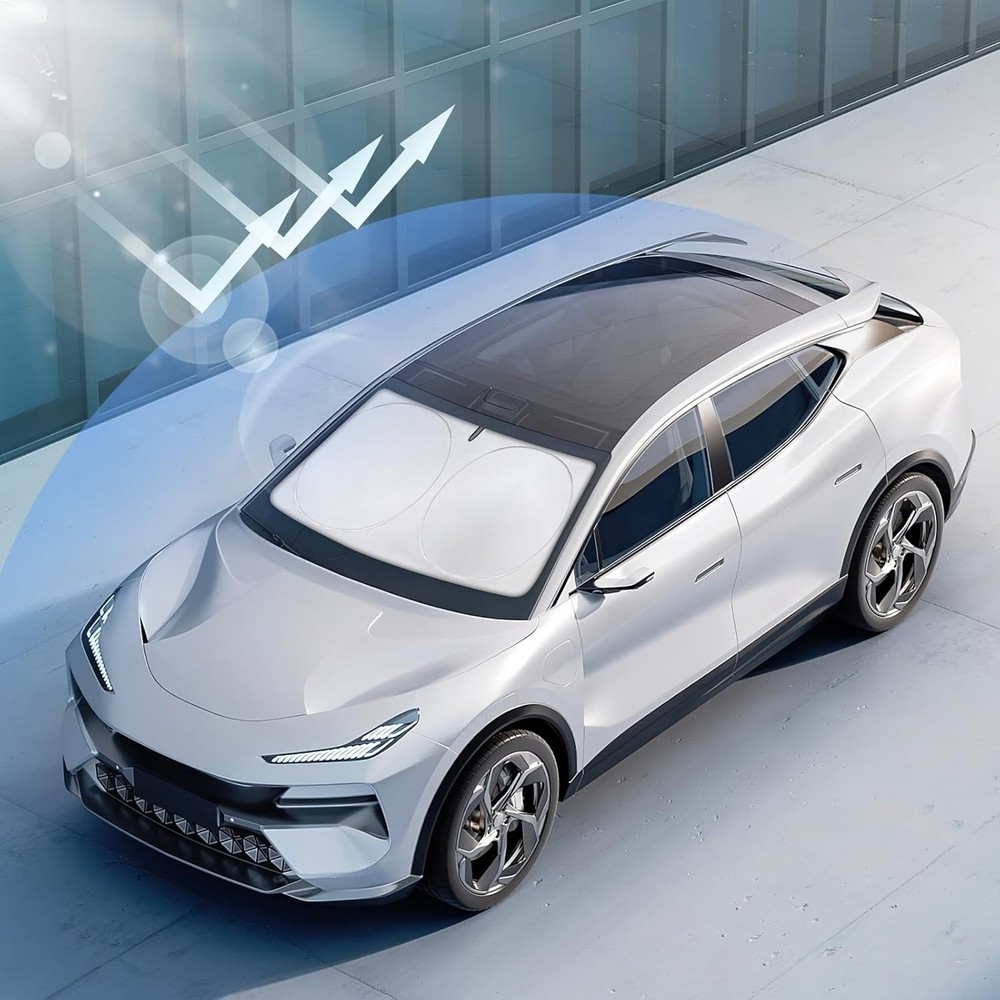 Car Windshield Sunshade - Advanced Light-Blocking Protection, Foldable Sun Sh...