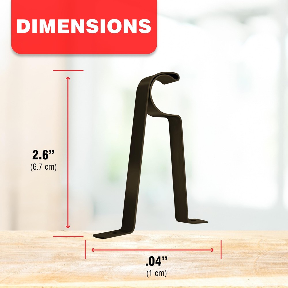 5/8" Cafe Rod Bracket with 1.9" Wall Clearance, Decorative, Includes Mounting...