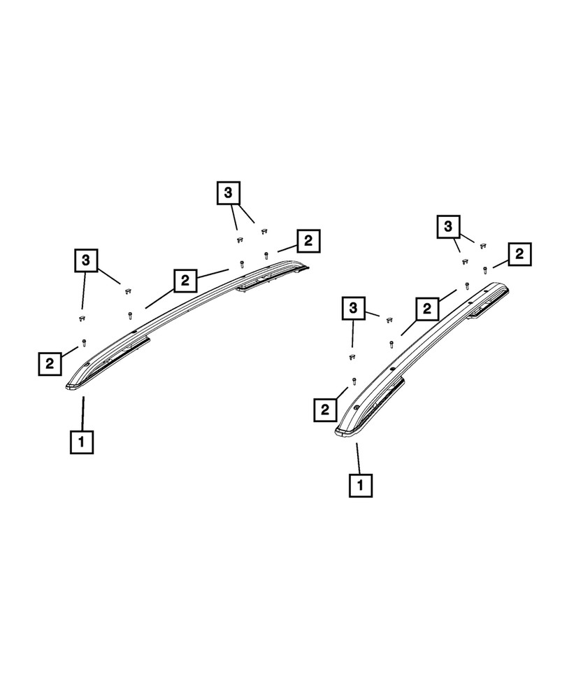 Genuine Mopar Roof Rack Side Rail Left 5VY03LS1AA