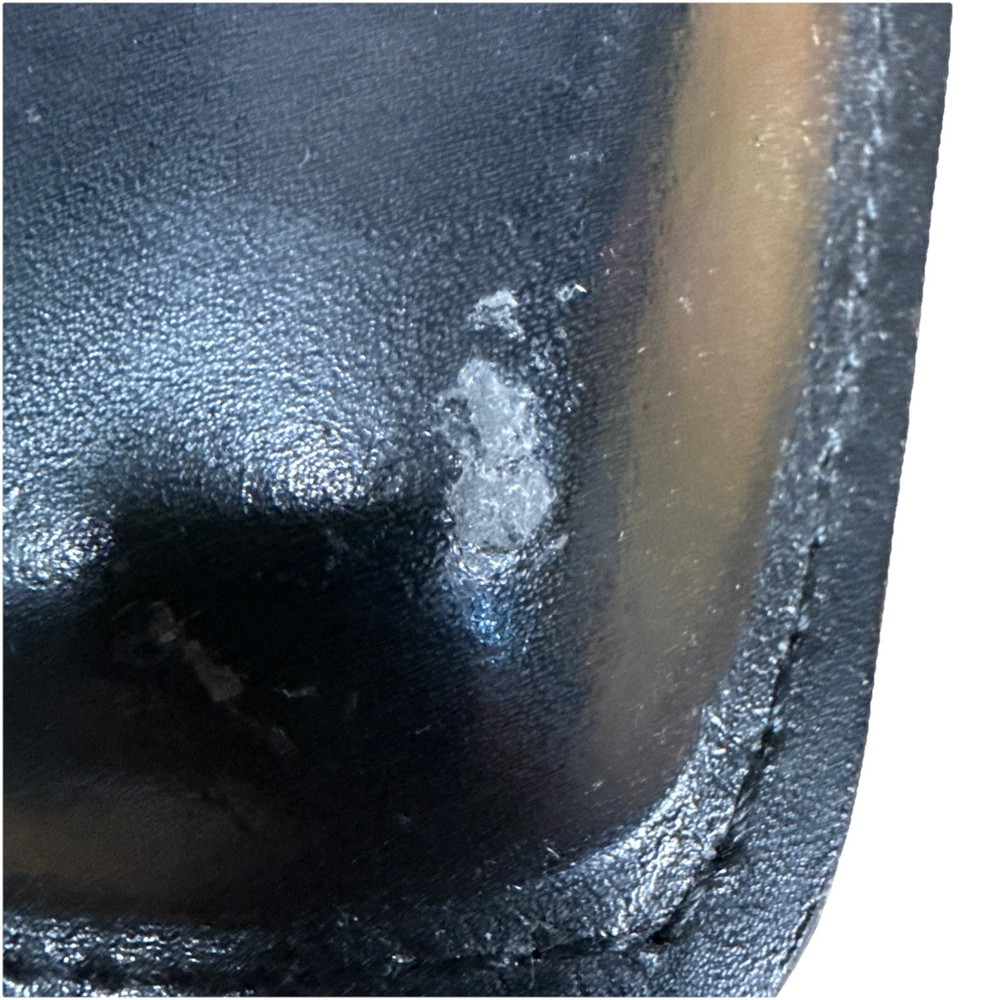 Leather Handcuff Case - Black - Snaps (see Picture For Condition