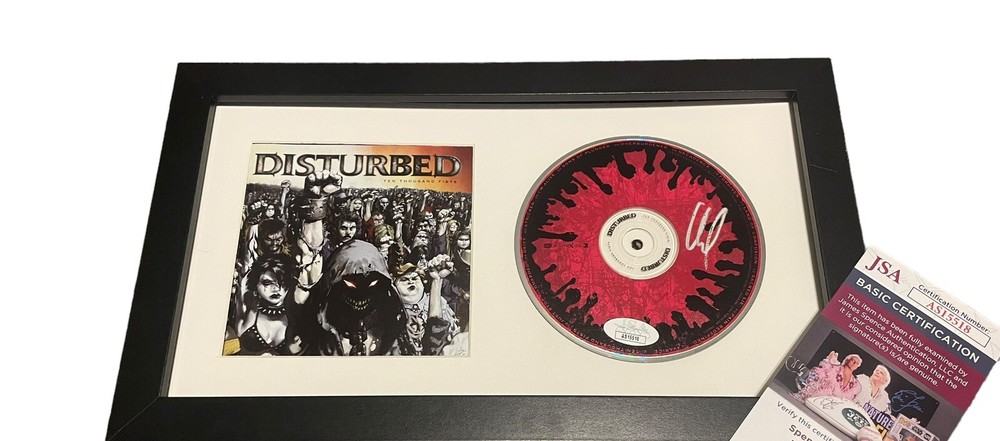 DISTURBED DAVID DRAIMAN SIGNED AUTOGRAPH TEN THOUSAND FISTS FRAMED CD JSA COA