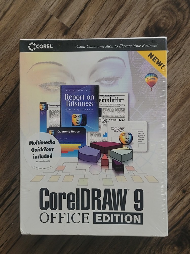 Vintage 90s CorelDRAW 9 OFFICE EDITION Software For Windows CD-ROM New Microsoft