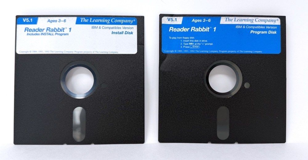 Vintage Floppy Disk Reader Rabbit 1 - Install and Program - The Learning Company