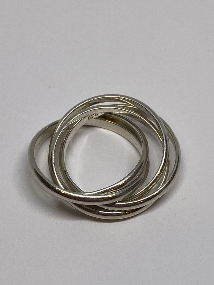 SIZE 4 STERLING SILVER 2g 925 MULTI STEP RING FINE JEWELRY