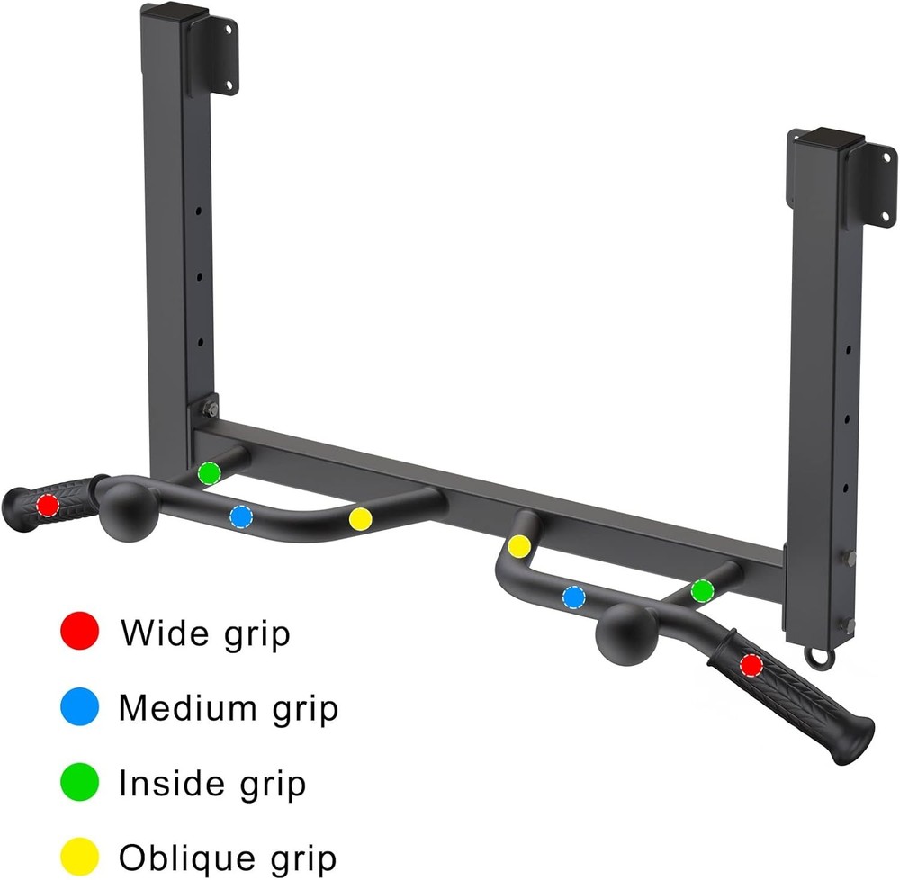Heavy Duty Joist Mounted Pull Up Bar with Multi-Angle Grip & Accessories