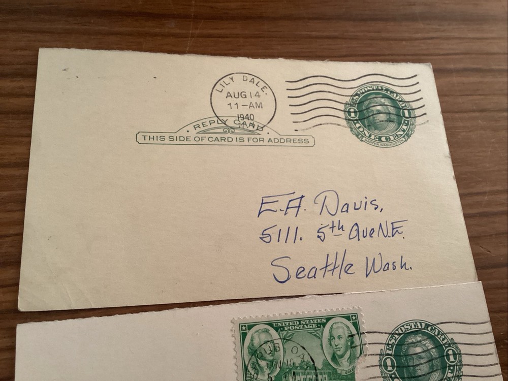 US postal cards X 3 ~ 1940’s, 50’s, 60’s