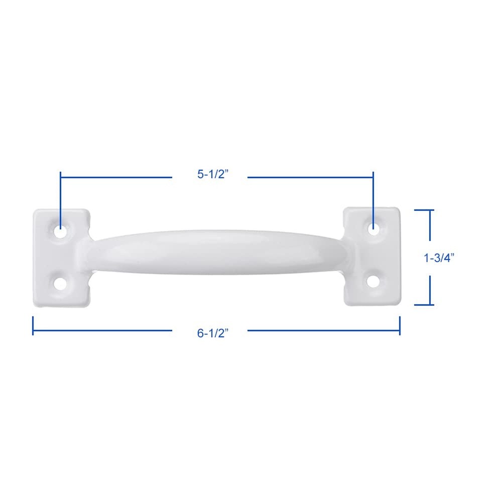 V171 6-1/2" Gate Handle, Screen Door Handle in White- 2 Pack 2 Pack White