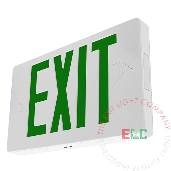 LFI Lights | Thin Green LED Exit Light Sign | UL | LEDT-G-W-BB